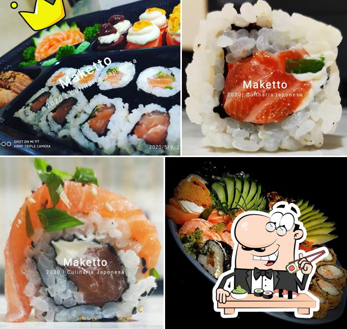 Prove diferentes opções de sushi