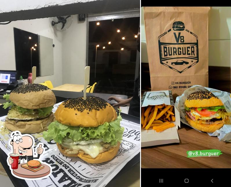 Consiga um hambúrguer no V8 Burguer