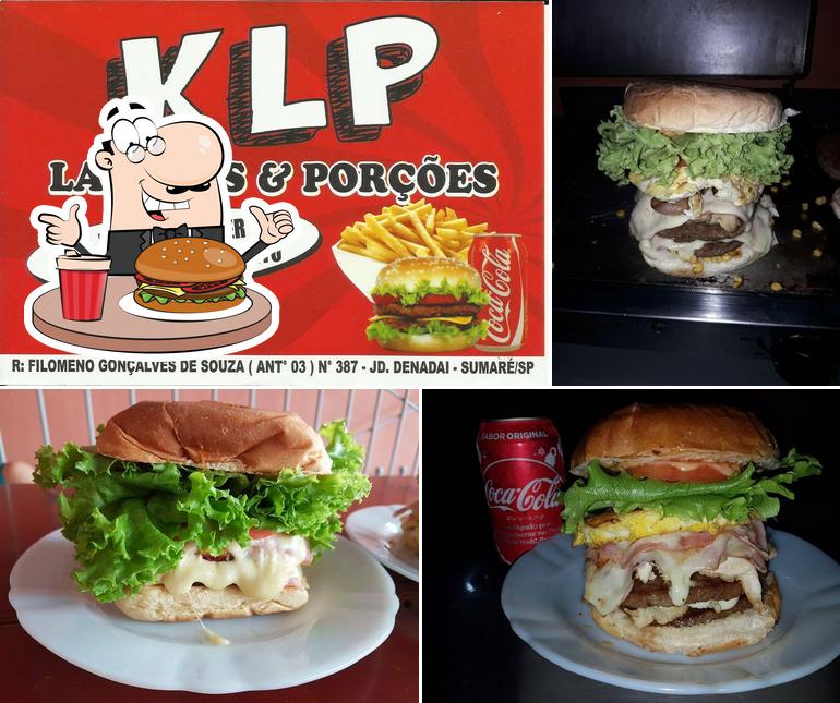 Os hambúrgueres do KLP Lanches & Porções. irão saciar uma variedade de gostos