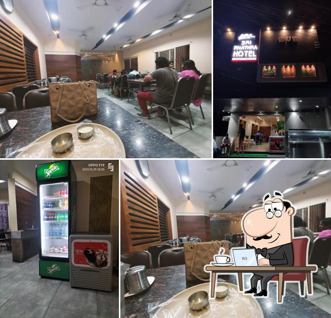 The interior of Hotel sri pavithra