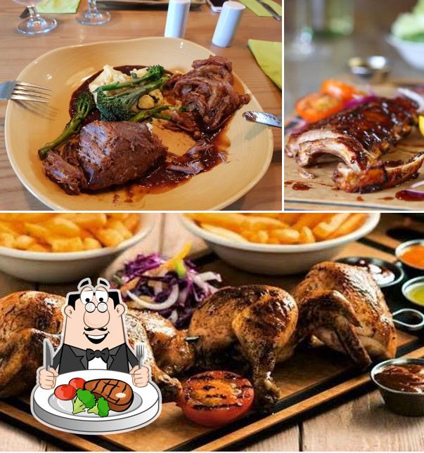 Order meat dishes at Harvester Wheatsheaf Coleshill