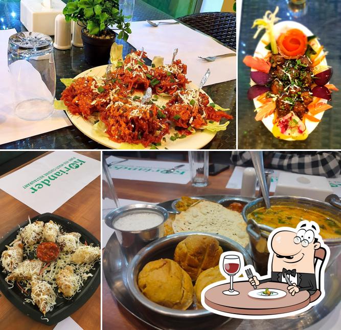 Food at Koriander restaurant, pure vegetarian