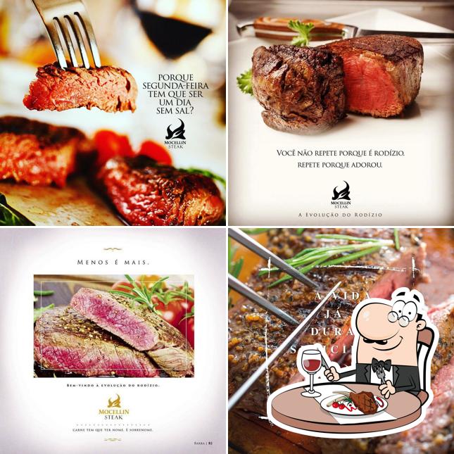 Escolha pratos de carne no Mocellin Steakhouse