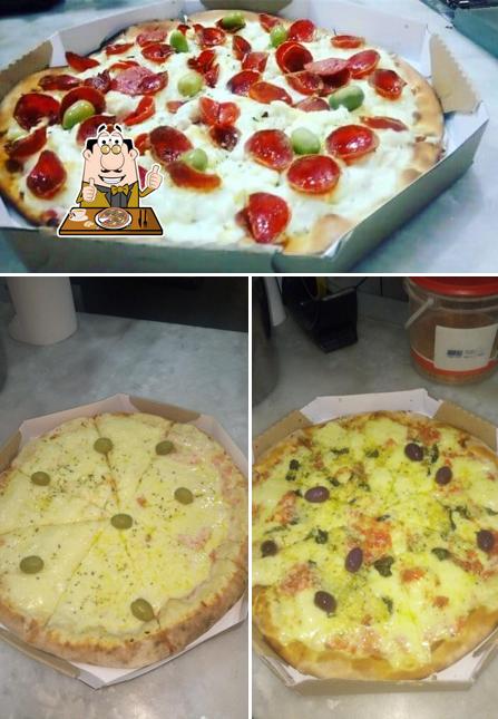 Escolha pizza no Pizzaria Novos Sabores