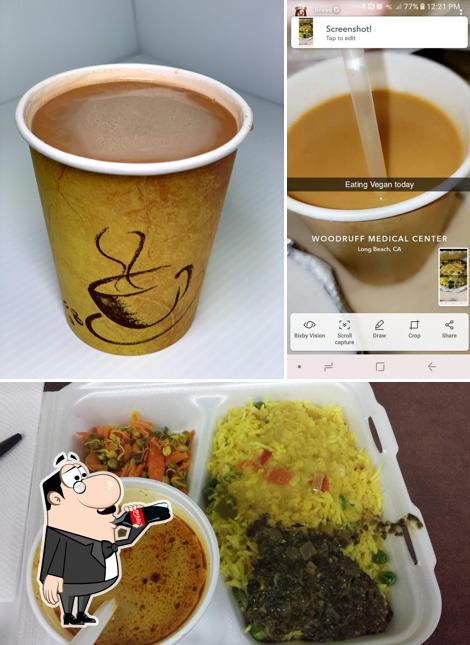 Take a look at the image showing drink and food at Appu's Cafe Woodruff Medical Building