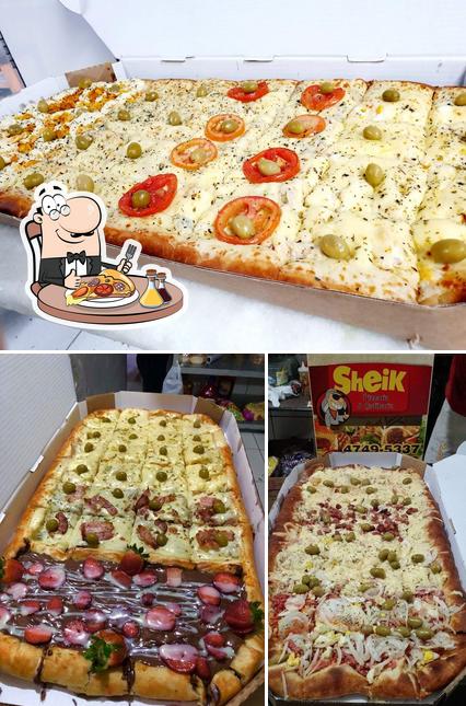 Escolha pizza no Pizzaria Sheik