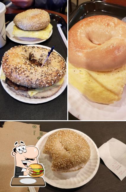 Try out a burger at Bodo's Bagels