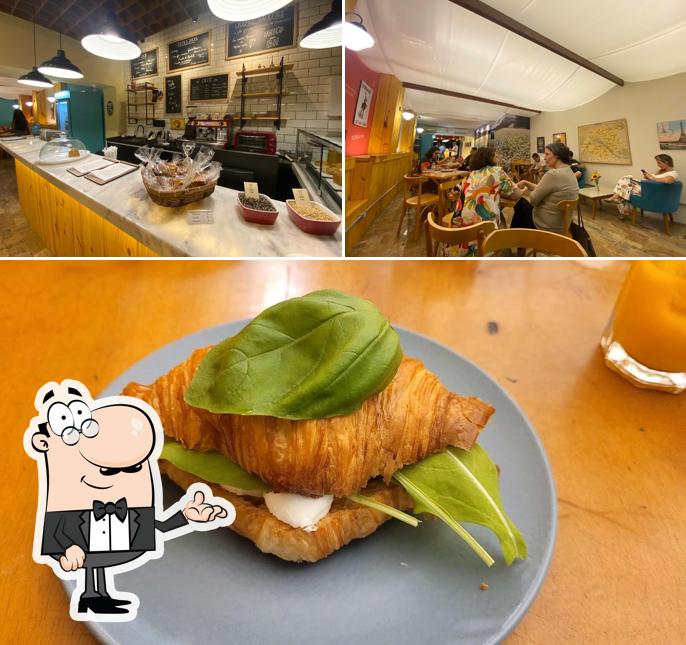 A ilustração da interior e comida no Francette