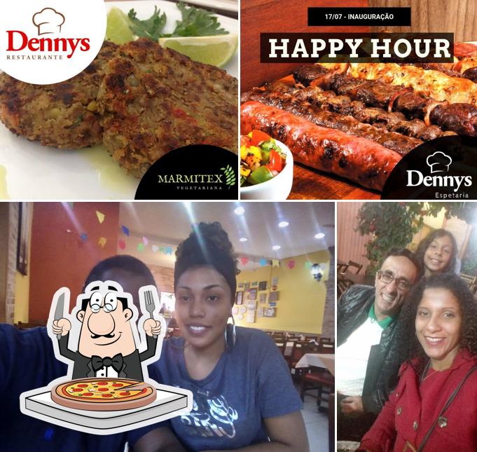 Experimente pizza no Dennys Restaurante Vila Cláudia