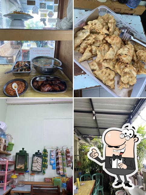 Take a look at the image displaying interior and food at Warung mbak nur