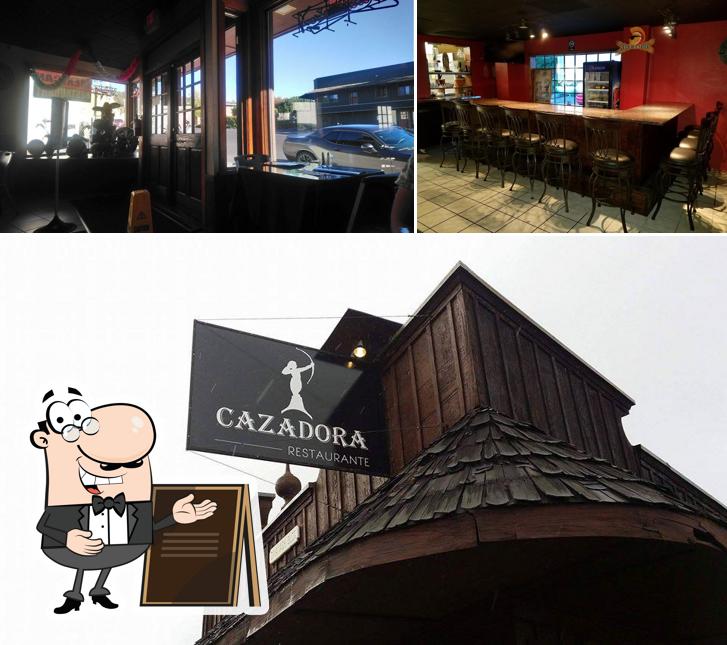 Among various things one can find exterior and bar counter at Cazadora Restaurante