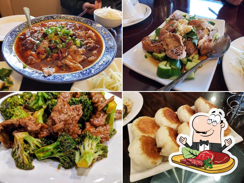 Pick meat dishes at Mandarin Noodle Deli