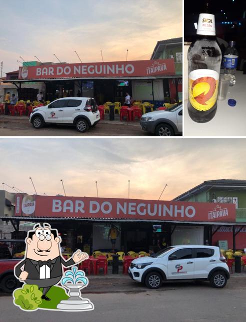 Entre diversos coisas, exterior e cerveja podem ser encontrados no Bar do Neguinho