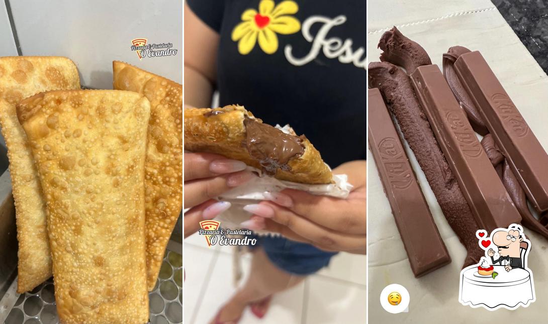 Pizzaria e Pastelaria O Evandro provê uma variedade de pratos doces