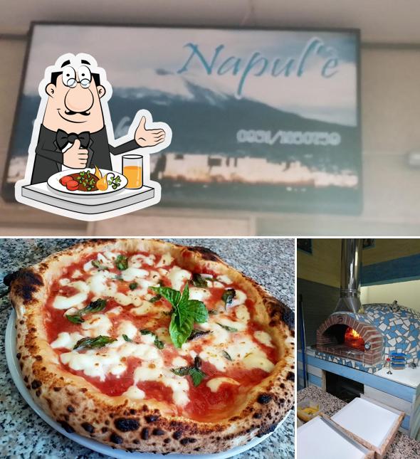 Questa è la immagine che mostra la cibo e interni di Pizzeria Napul'è