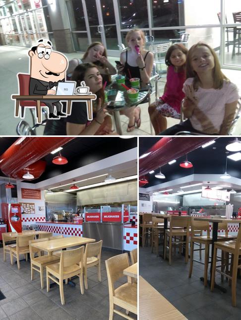 The interior of Five Guys