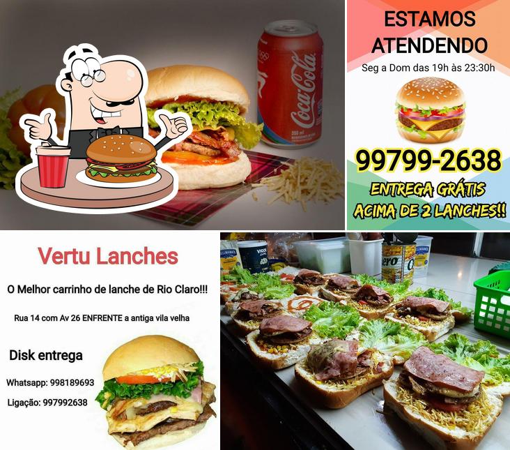 Consiga um hambúrguer no Vertu Lanches