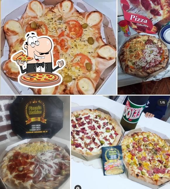 Consiga pizza no Pizzaria Mathias