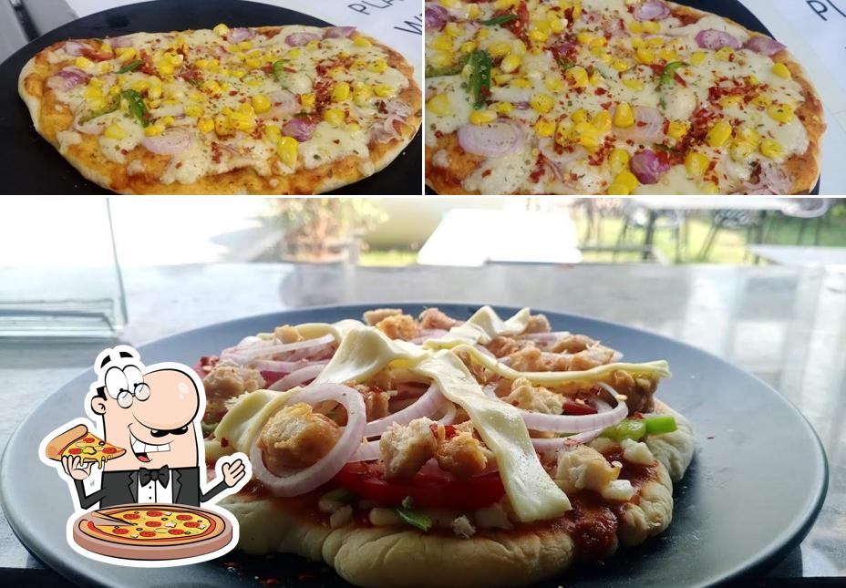 Pick pizza at Aj drive in