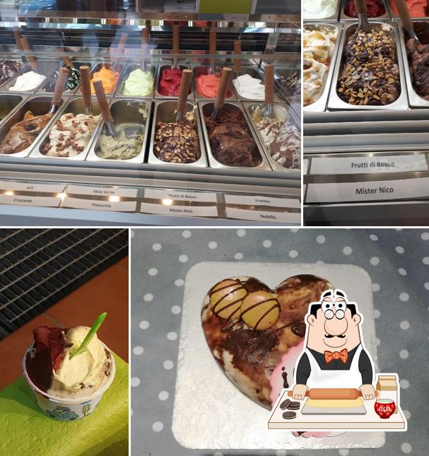 Gelateria "Il Pinguino" serviert eine Mehrzahl von Süßspeisen