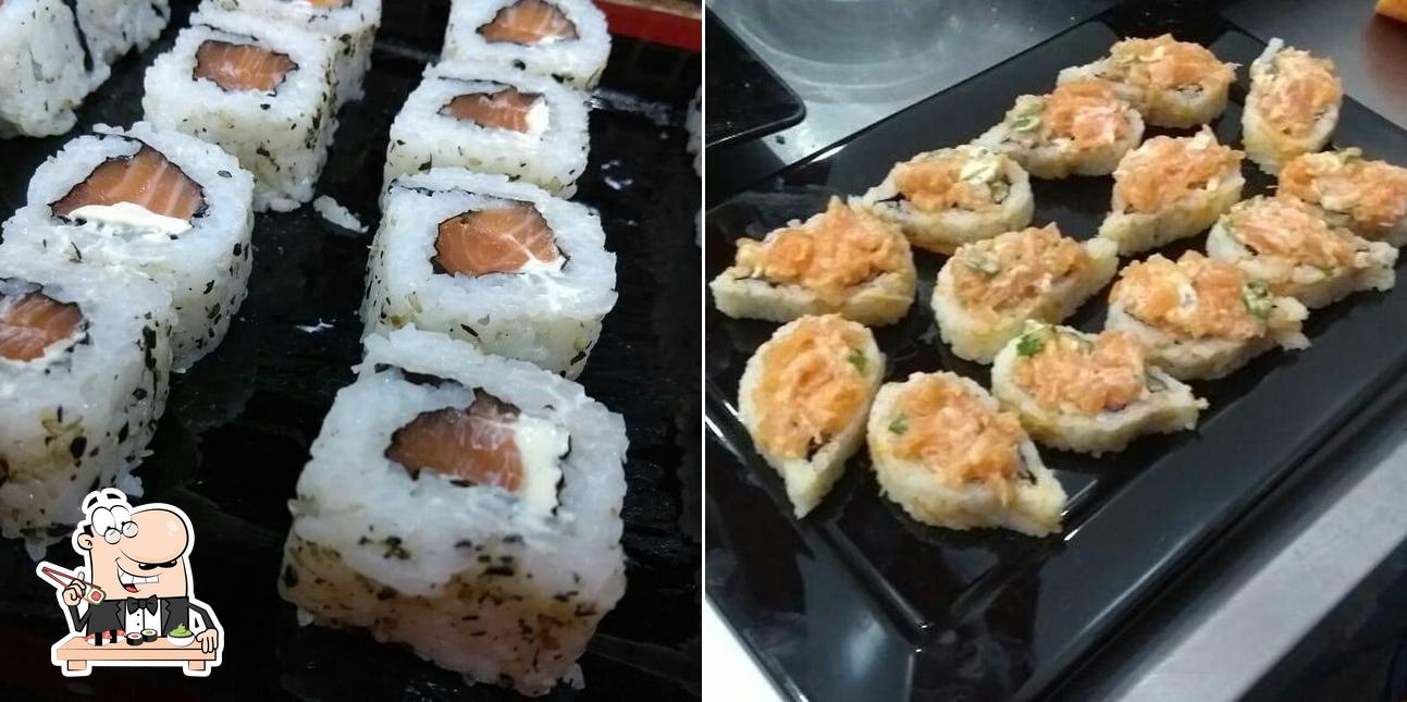 Peça diferentes opções de sushi