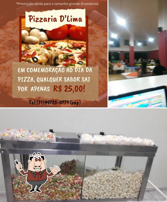 A Pizzaria D'Lima se destaca pelo comida e interior