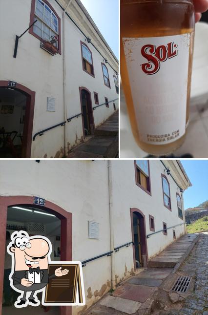 A exterior e cerveja do restaurante