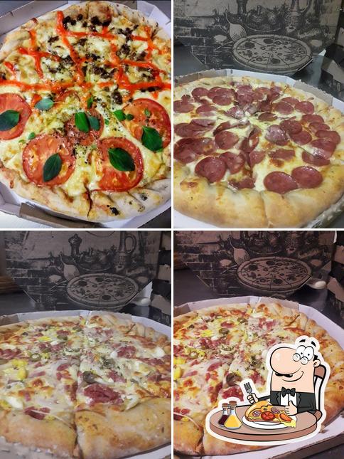 Peça diferentes variedades de pizza