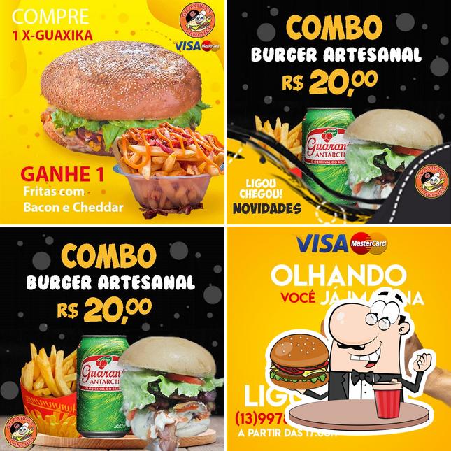 Os hambúrgueres do Guaxikas Lanches irão saciar uma variedade de gostos