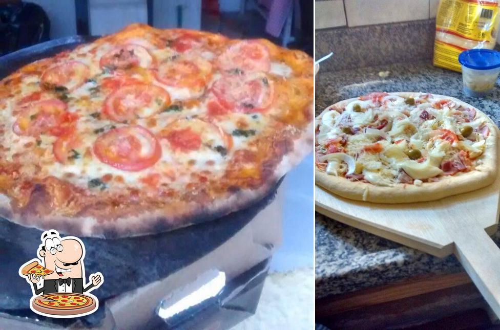 Escolha pizza no Maranello's Pizzaria