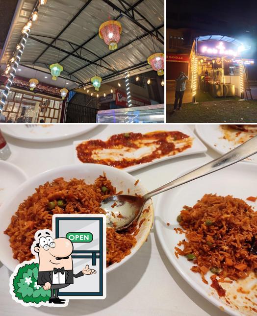 The restaurant's exterior and food