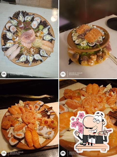 Prove diversas opções de sushi