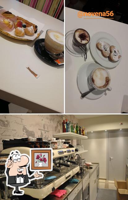 This is the picture displaying interior and beverage at Dolci Capricci