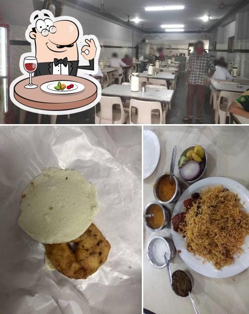 The photo of food and interior at Mourya Hotel