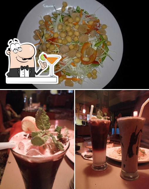 The picture of Funky Monkey restaurant’s drink and food