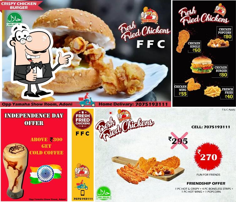 Look at this image of Fresh Fried Chickens - FFC