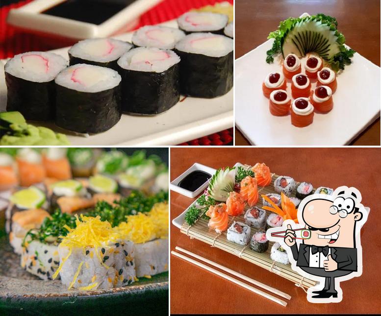 Escolha diferentes opções de sushi