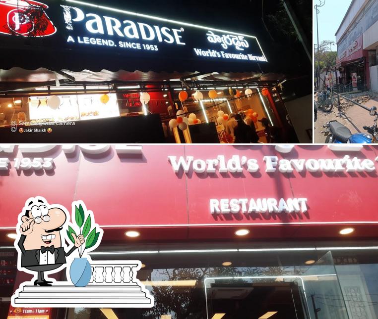 The exterior of Paradise Biryani Padmarao Nagar