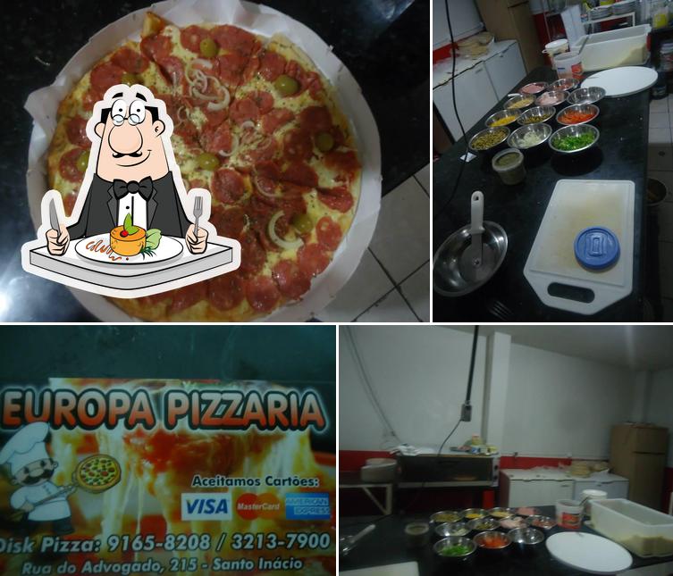 Comida em Pizzaria Europa