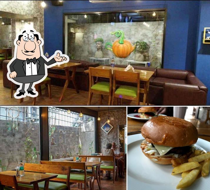 Cafe Pumpkin is distinguished by interior and burger
