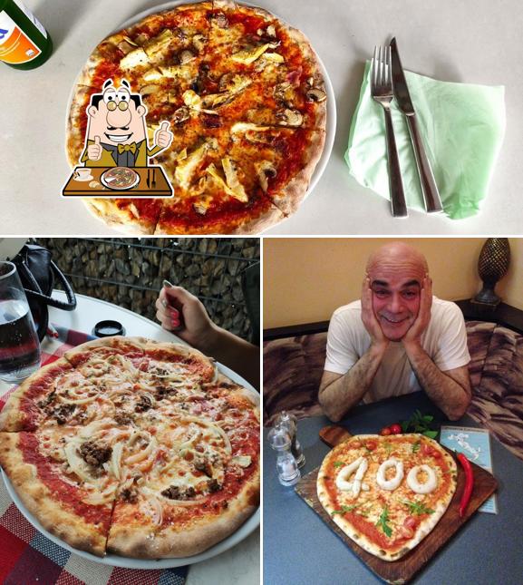 Prenez des pizzas à Pizzeria Calimero - Café, Bar, Mercatino - Ansbach/Windmühle