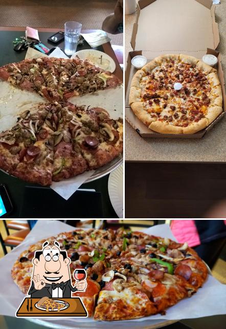 Get pizza at Round Table Pizza