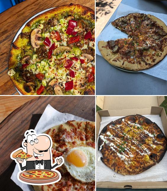 Try out pizza at Rolling Oven Taproom