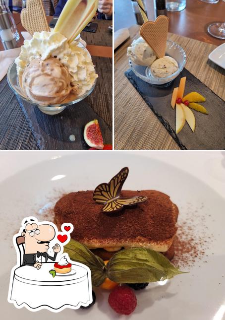 Restaurant Sasso serviert eine Auswahl von Desserts 