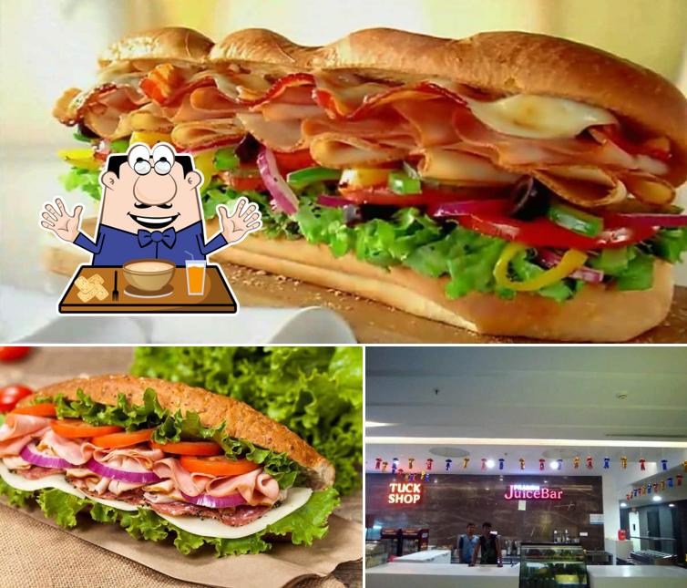 This is the image depicting food and interior at Subway