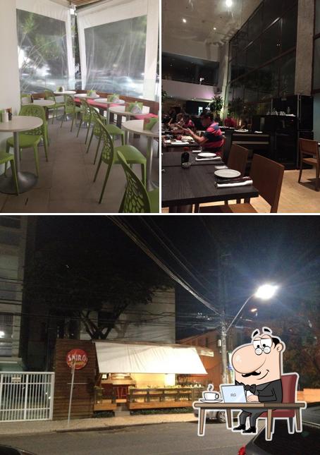 A imagem da interior e exterior no Shiro Temaki