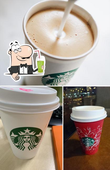 Enjoy a drink at Starbucks Coffee