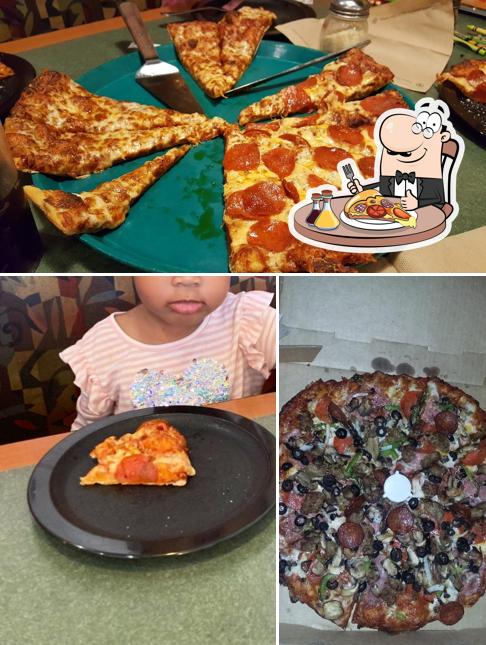 Pick pizza at Round Table Pizza