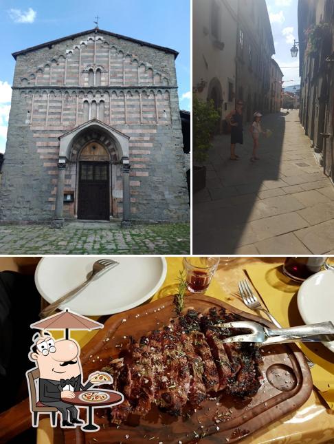 La foto della esterno e la carne di Osteria Lo Sfizio Garfagnino Da Mara