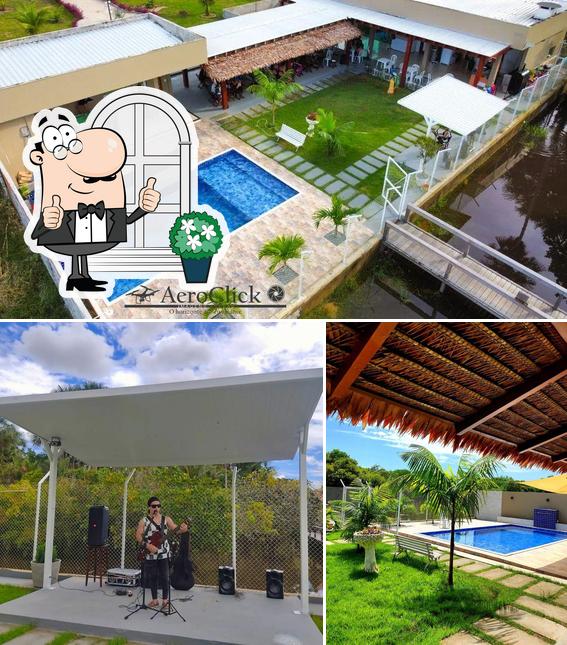Você pode espairecer no exterior Chácara Tropical Bar & Restaurante